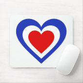 Frankreich/französische Flagge-inspirierte Herzen Mousepad (Mit Mouse)