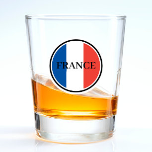 Frankreich - Französische Flagge Red White & Blue Schnapsglas
