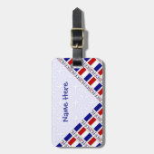 Frankreich - Französische Flagge Tile Blue Persona Gepäckanhänger (Vorderseite vertikal)