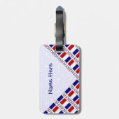 Frankreich - Französische Flagge Tile Blue Persona Gepäckanhänger (Rückseite vertikal)