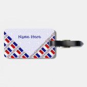 Frankreich - Französische Flagge Tile Blue Persona Gepäckanhänger (Rückseite horizontal)