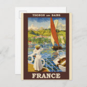 Frankreich Französische Vintage Travel Poster Post Postkarte (Vorne/Hinten)
