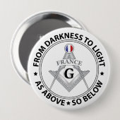 Frankreich Freimaurerei Zeichen Button (Vorne & Hinten)