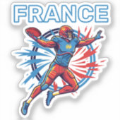 Frankreich Fußball Dynamischer Quarterback Patriot Aufkleber (Vorderseite)