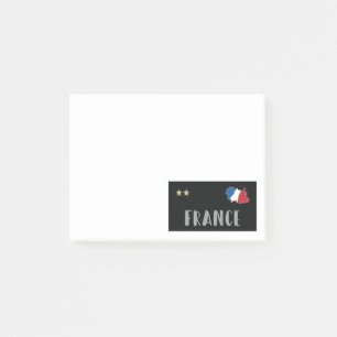 Frankreich Fußball Fan-Shirt Französische Flagge Post-it Klebezettel