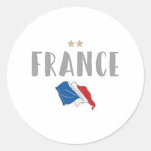 Frankreich Fußball Fan Shirt Französische Flagge Runder Aufkleber
