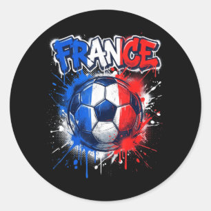 Frankreich Fußball Fußballspieler Flagge Graffiti Runder Aufkleber