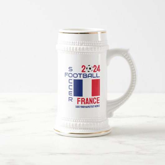 FRANKREICH Fußball Individuelle Name 2024 jedes Ja Bierglas (Rechts)