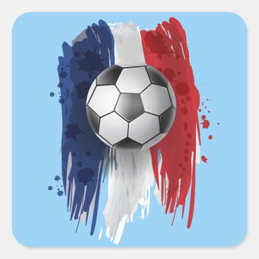 Frankreich Fußball Quadratischer Aufkleber (Vorderseite)