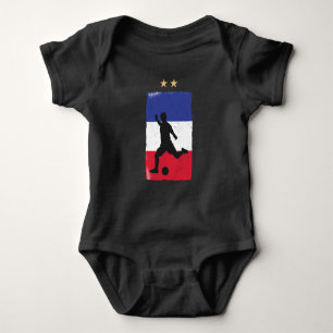 Frankreich Fußball-Shirt Französisch-Flagge Baby Strampler