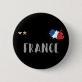 Frankreich Fußball-Shirt Französisch-Flagge Button (Vorderseite)