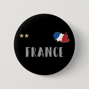 Frankreich Fußball-Shirt Französisch-Flagge Button