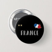 Frankreich Fußball-Shirt Französisch-Flagge Button (Vorne & Hinten)
