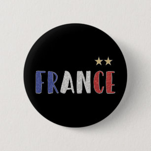 Frankreich Fußball-Shirt Französisch-Flagge Button