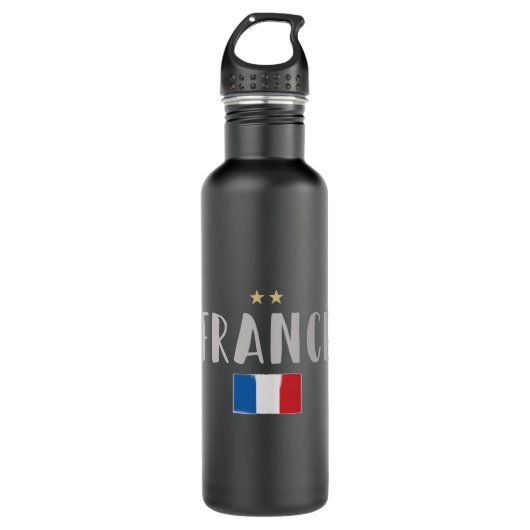 Frankreich Fußball-Shirt Französisch-Flagge Edelstahlflasche (Vorderseite)