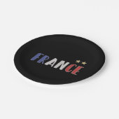 Frankreich Fußball-Shirt Französisch-Flagge Pappteller (Schrägansicht)