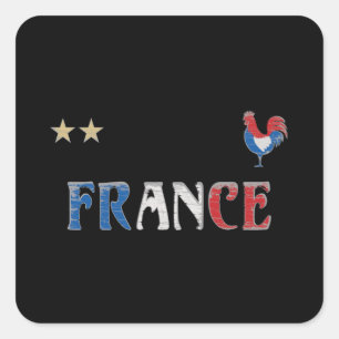 Frankreich Fußball-Shirt Französisch-Flagge Quadratischer Aufkleber