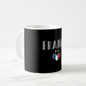 Frankreich Fußball-Shirt mit Herz Kaffeetasse (Vorderseite Links)