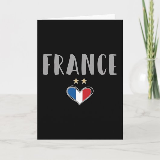 Frankreich Fußball-Shirt mit Herz Karte (Vorderseite)