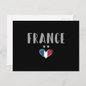 Frankreich Fußball-Shirt mit Herz Postkarte (Vorne/Hinten)
