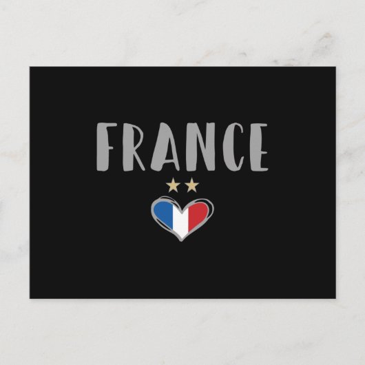 Frankreich Fußball-Shirt mit Herz Postkarte (Vorderseite)