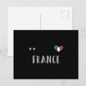 Frankreich Fußball-Shirt mit Herz Postkarte (Vorne/Hinten)