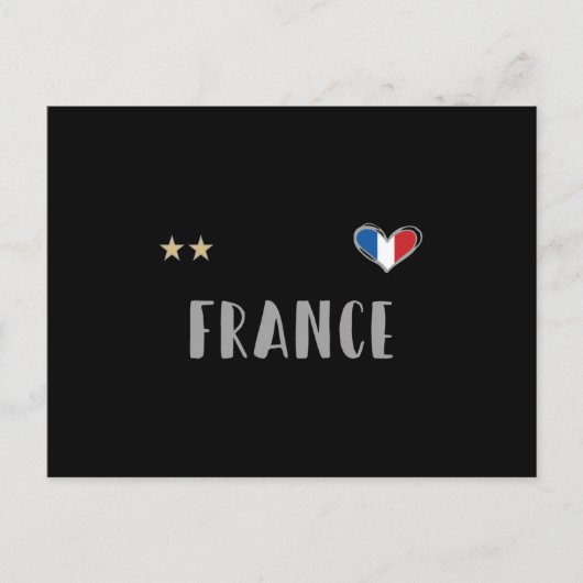 Frankreich Fußball-Shirt mit Herz Postkarte (Vorderseite)