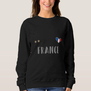 Frankreich Fußball-Shirt mit Herz Sweatshirt