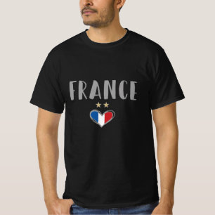 Frankreich Fußball-Shirt mit Herz T-Shirt