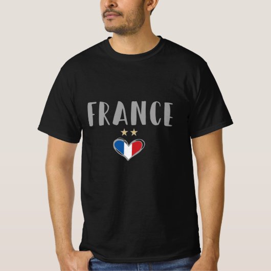Frankreich Fußball-Shirt mit Herz T-Shirt (Vorderseite)