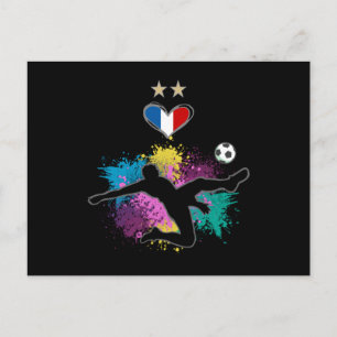 Frankreich Fußball-Shirt mit Herzschlag Postkarte