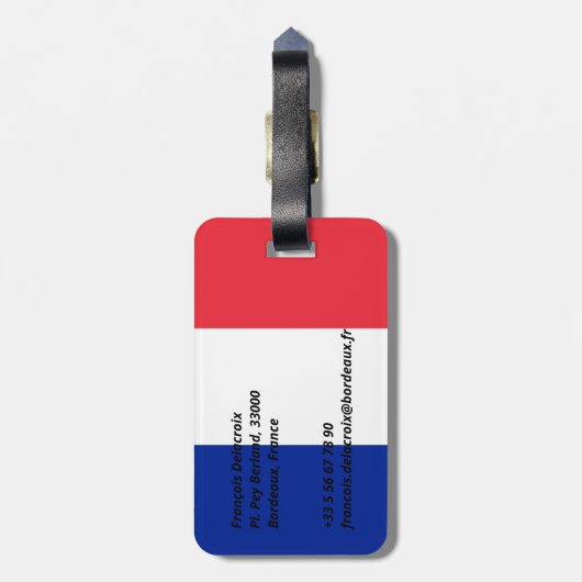 Frankreich Gepäckanhänger (Rückseite vertikal)