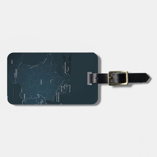 Frankreich Gepäckanhänger mit Ledergurt (Vorderseite horizontal)