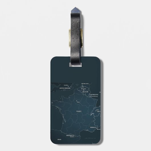 Frankreich Gepäckanhänger mit Ledergurt (Rückseite vertikal)