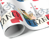 Frankreich Geschenkpapier (Rolleneckpunkt)