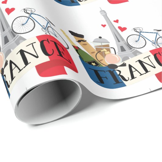 Frankreich Geschenkpapier (Rolleneckpunkt)