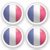 Frankreich - Glossy Circle Flag Aufkleber (Vorderseite)