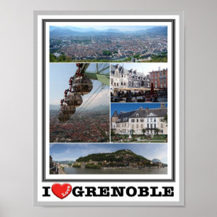 Frankreich - Grenoble - I Liebe - Poster