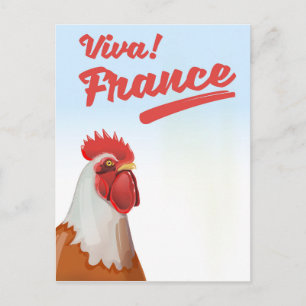 Frankreich Hahn Reiseposter Postkarte