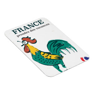 Frankreich Hahn Vintage-Reiseposter Magnet