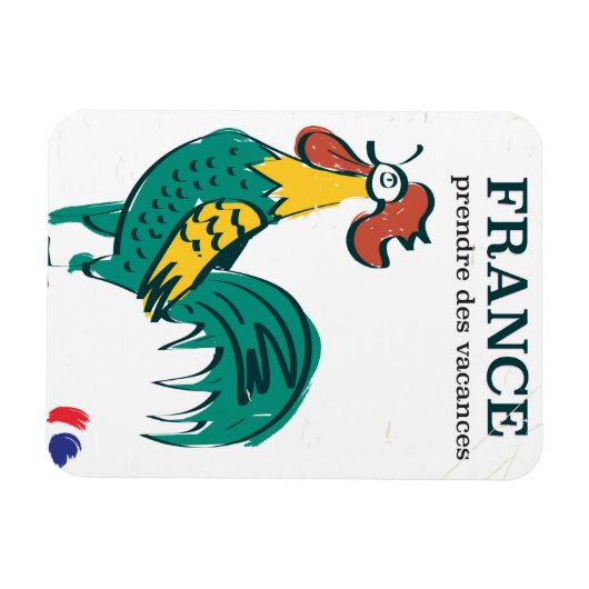 Frankreich Hahnenwurst Reiseplakat Magnet (Horizontal)