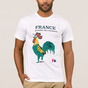 Frankreich Hahnenwurst Reiseplakat T-Shirt