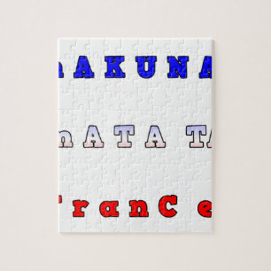 FRANKREICH HAKUNA MATATA BLAU WEISS ROT EINHEITLIC PUZZLE