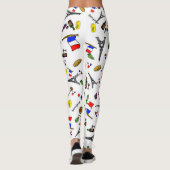 Frankreich hat sich als handgezeichnetes Muster we Leggings (Rückseite)