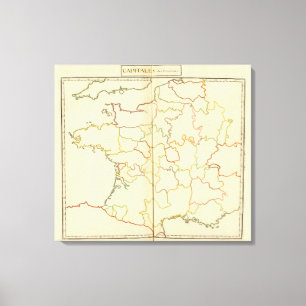 Frankreich-Hauptstadt-Konturen Leinwanddruck