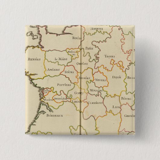 Frankreich Hauptstädte Button (Vorderseite)