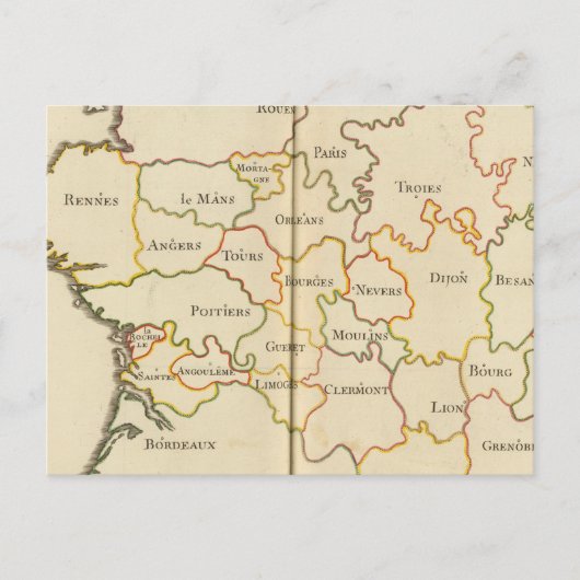 Frankreich Hauptstädte Postkarte (Vorderseite)