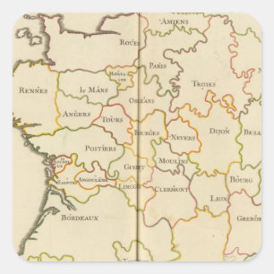 Frankreich Hauptstädte Quadratischer Aufkleber