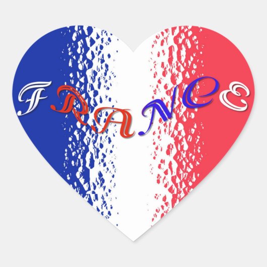 Frankreich Herz-Aufkleber (Vorderseite)