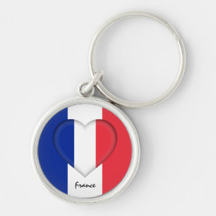 Frankreich & Herz, französische Flaggenmode /sport Schlüsselanhänger